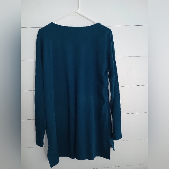 J. Jill J. Jill J.Jill J.Jill Simply Supima  tunic teal Large long sleeve - Picture 2 of 5